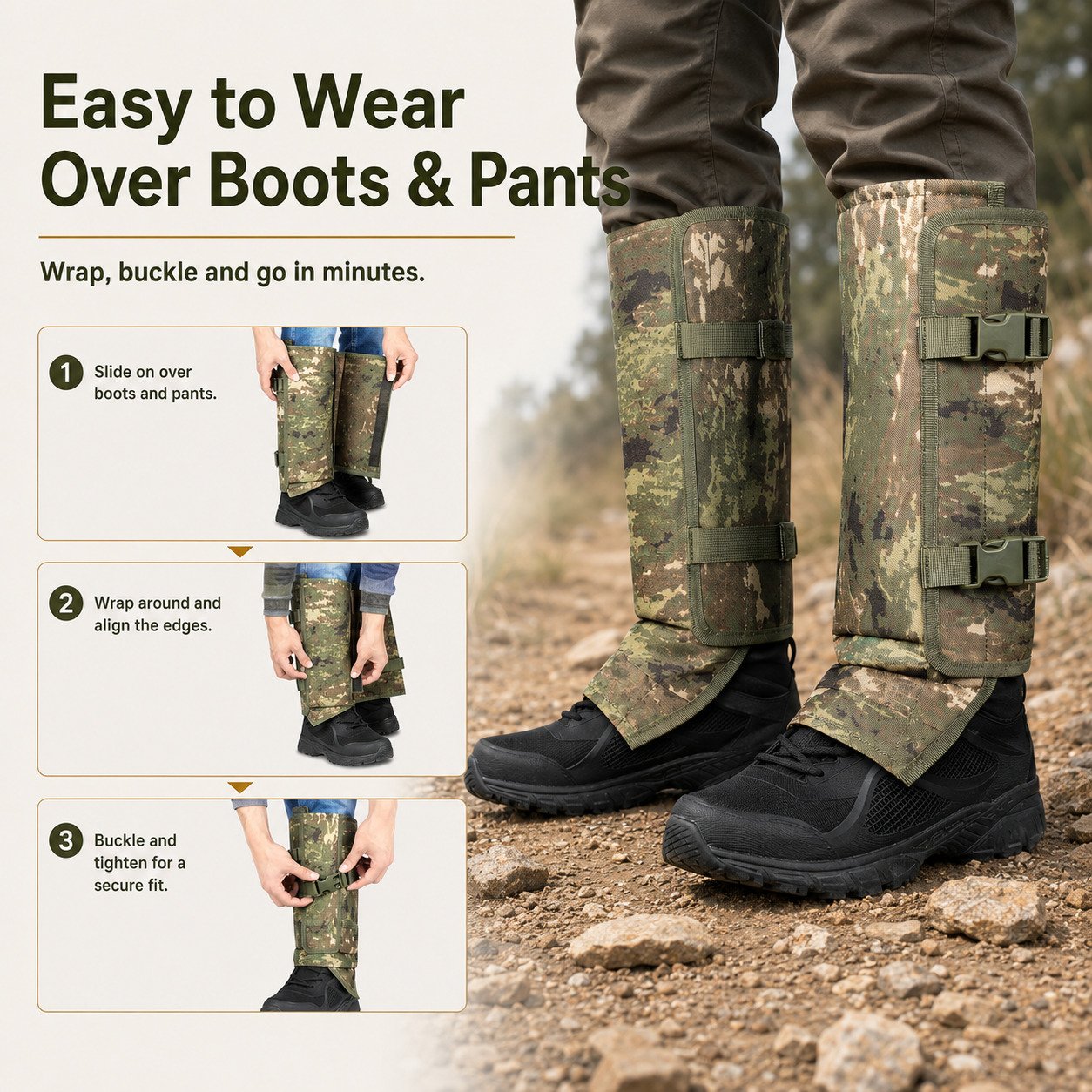 Professional Snake Guard Gaiters – Lightweight Leg Protection for Outdoor Use