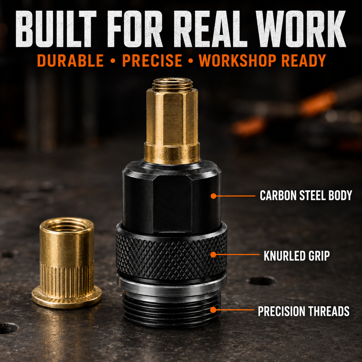 Complete Drill-Powered Rivet Nut Kit – M3–M8 Threaded Insert Tool Set🔧 