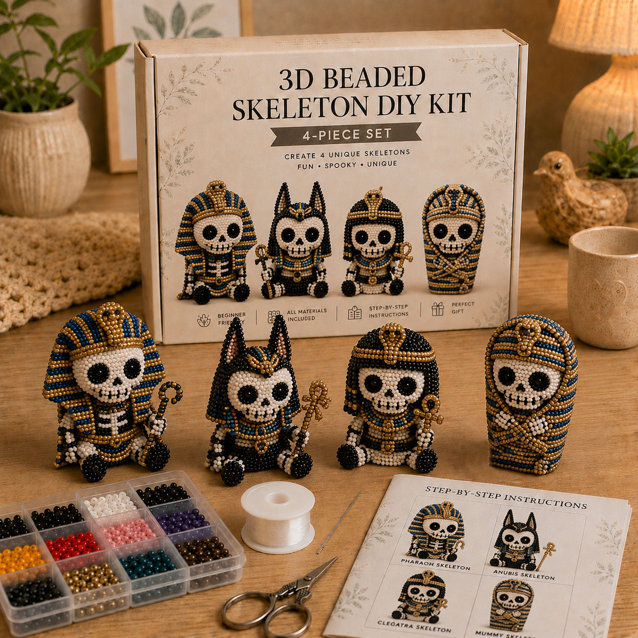 💀 3D Beaded Skeleton DIY Kit