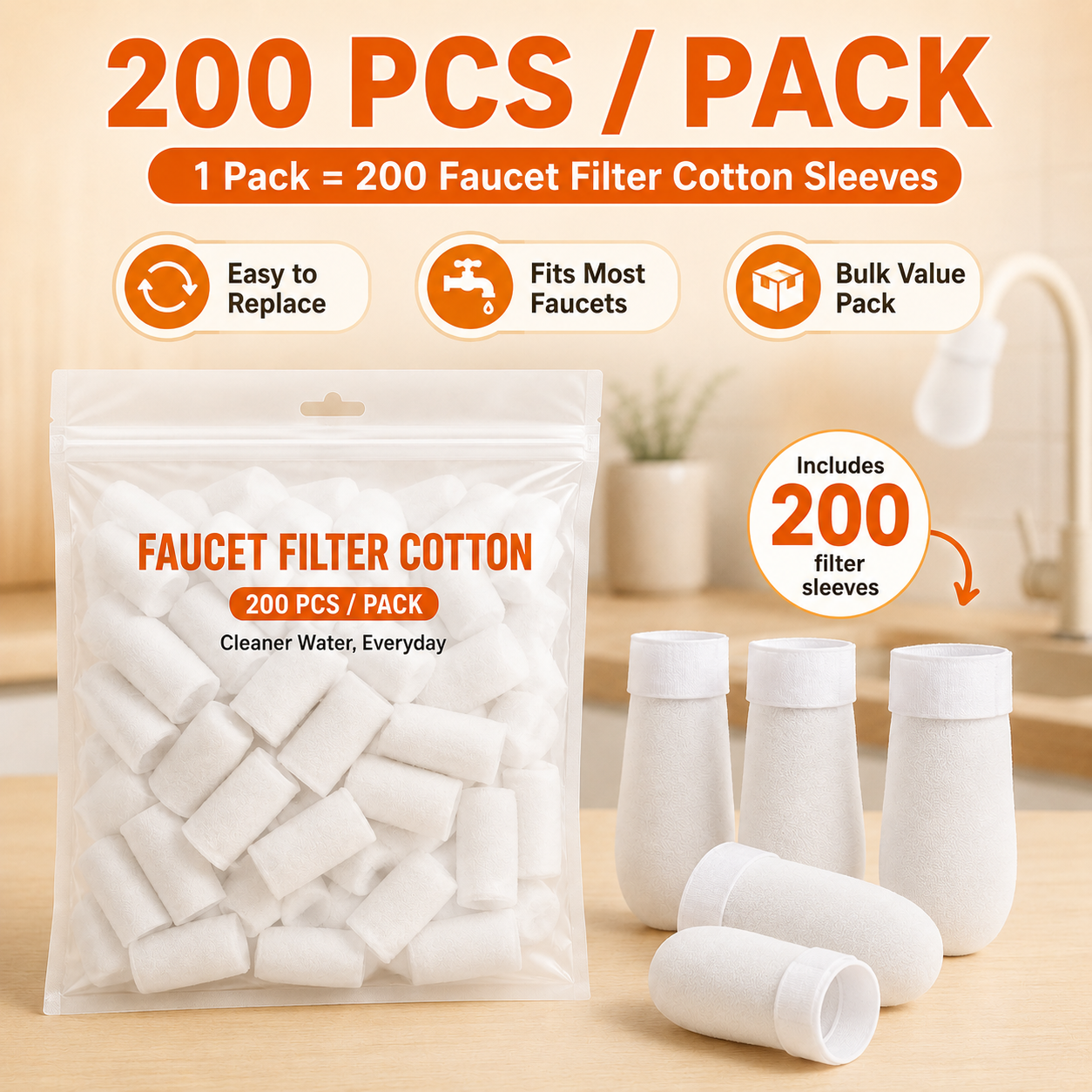Faucet Filter Cotton – Anti-Splash Water Flow Filter Sleeve 🚰✨