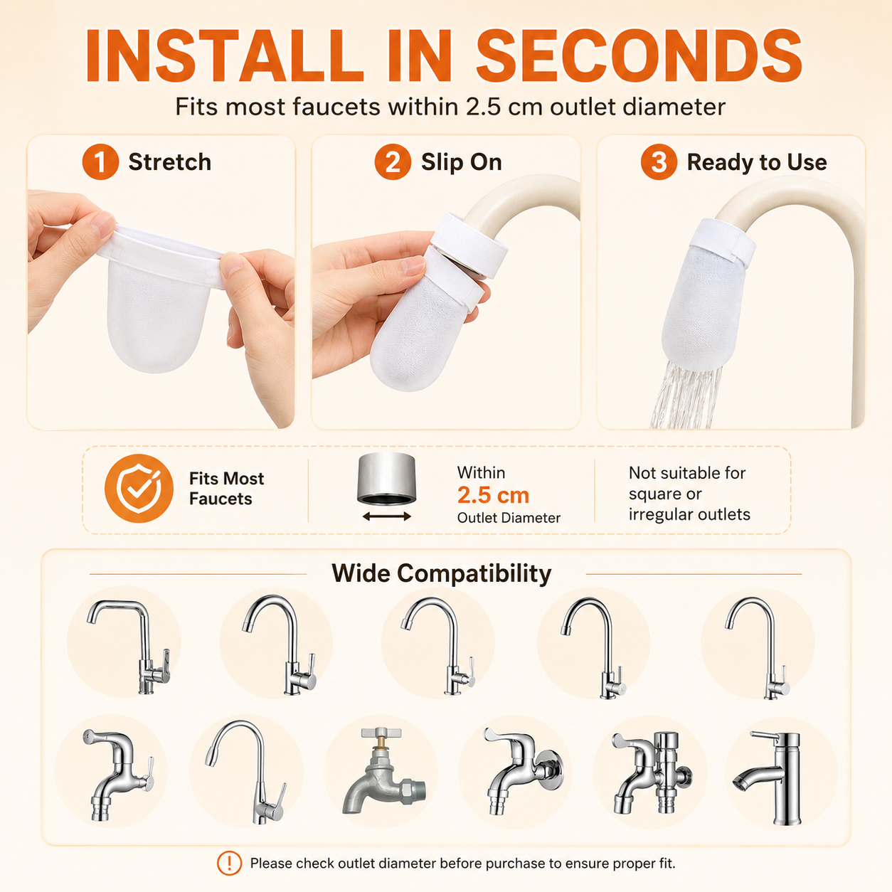 Faucet Filter Cotton – Anti-Splash Water Flow Filter Sleeve 🚰✨