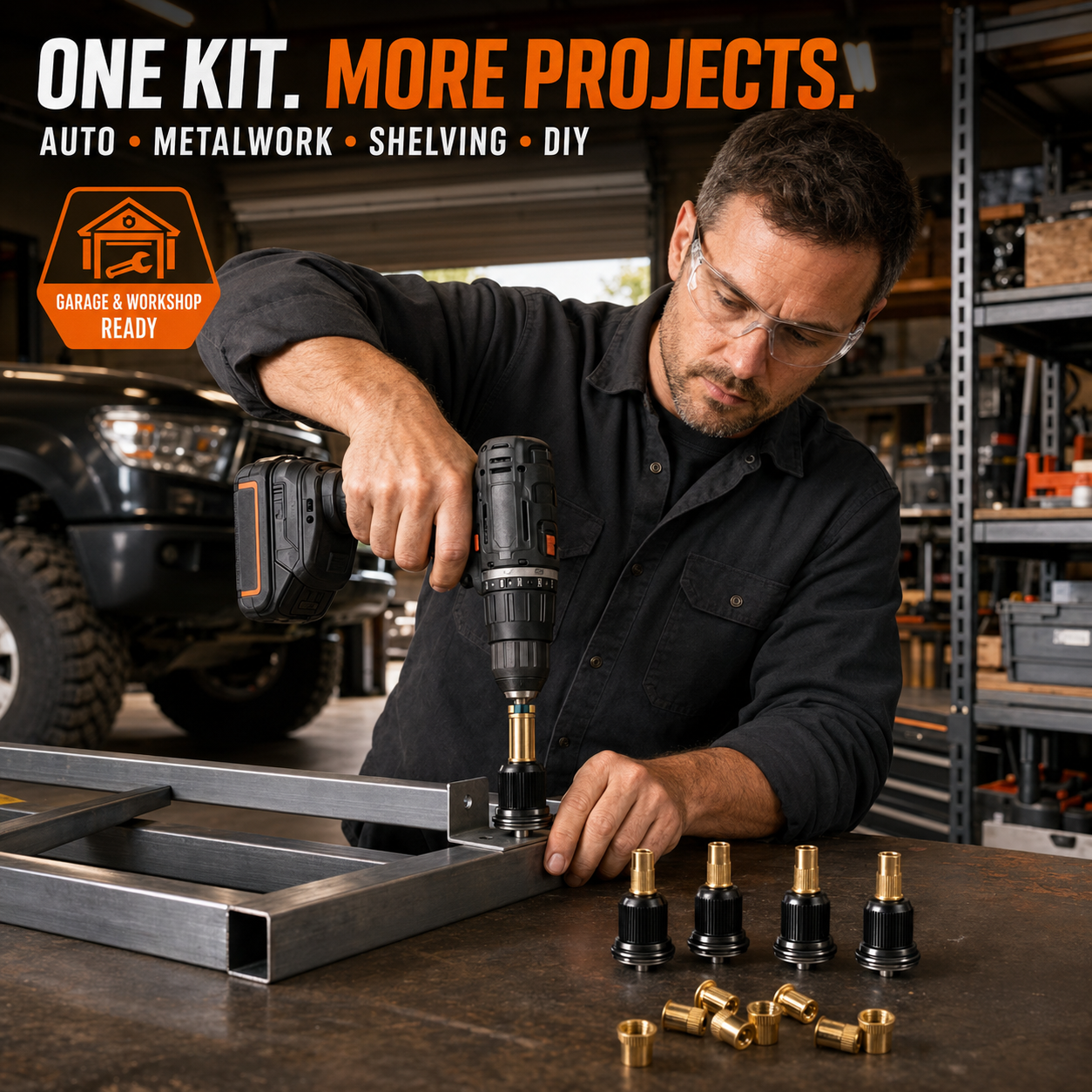 Complete Drill-Powered Rivet Nut Kit – M3–M8 Threaded Insert Tool Set🔧 