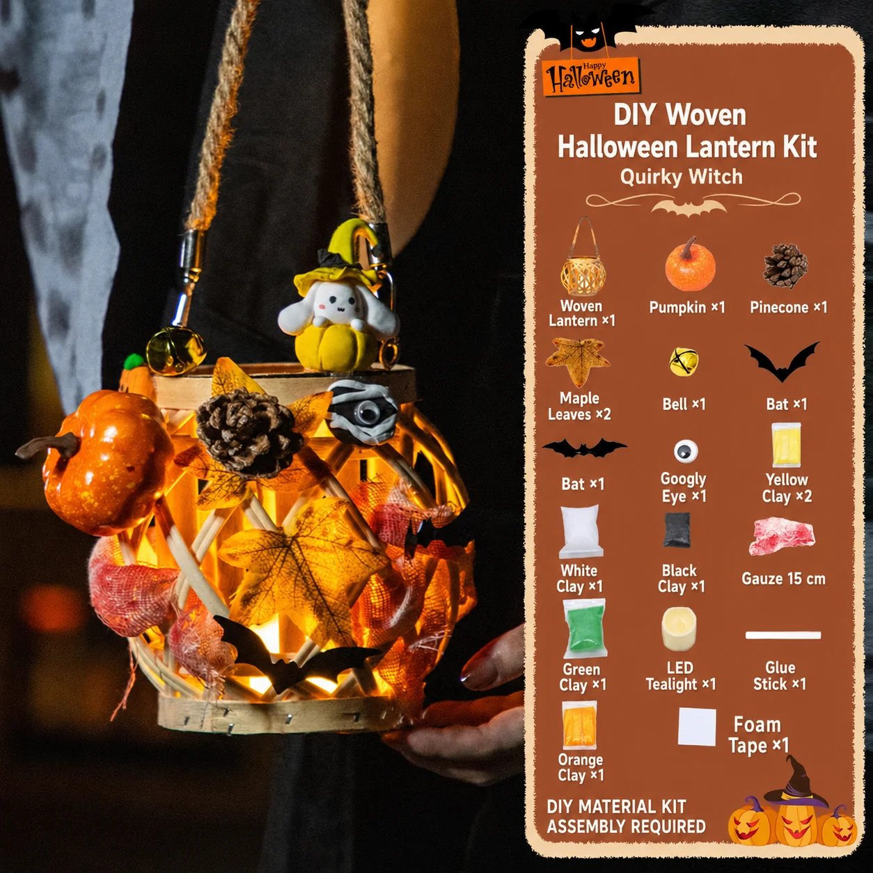 DIY Light Up Halloween Trick or Treat Basket Kit👻 Let Kids Create the Basket They’ll Proudly Carry on Halloween Night! ✨