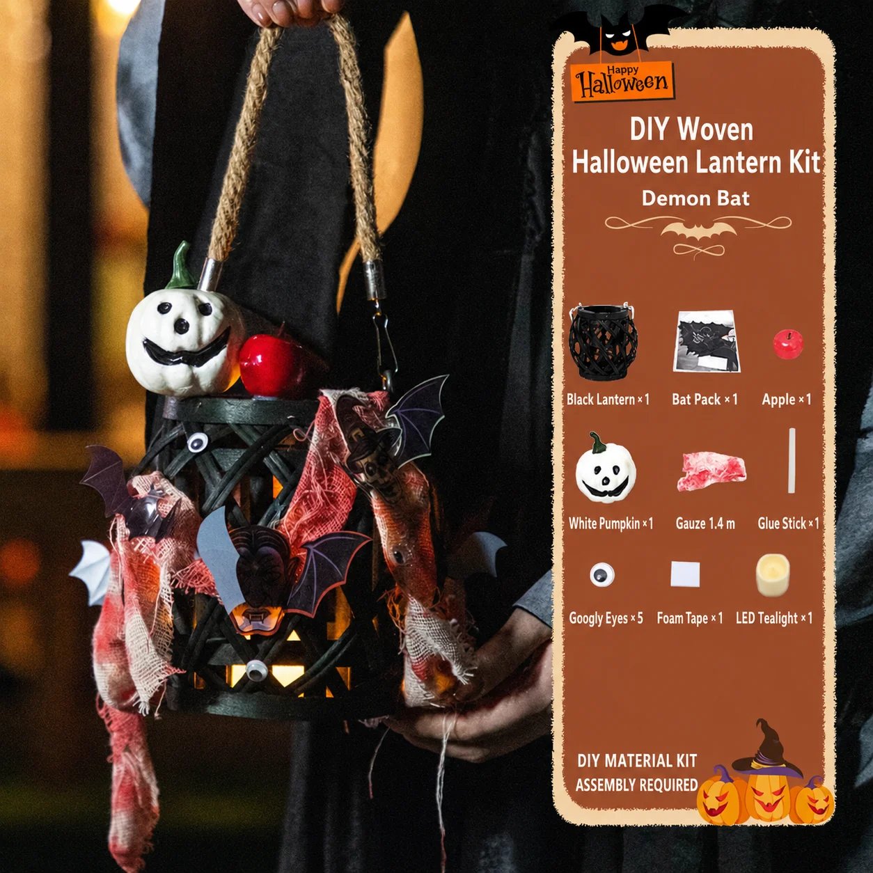 DIY Light Up Halloween Trick or Treat Basket Kit👻 Let Kids Create the Basket They’ll Proudly Carry on Halloween Night! ✨