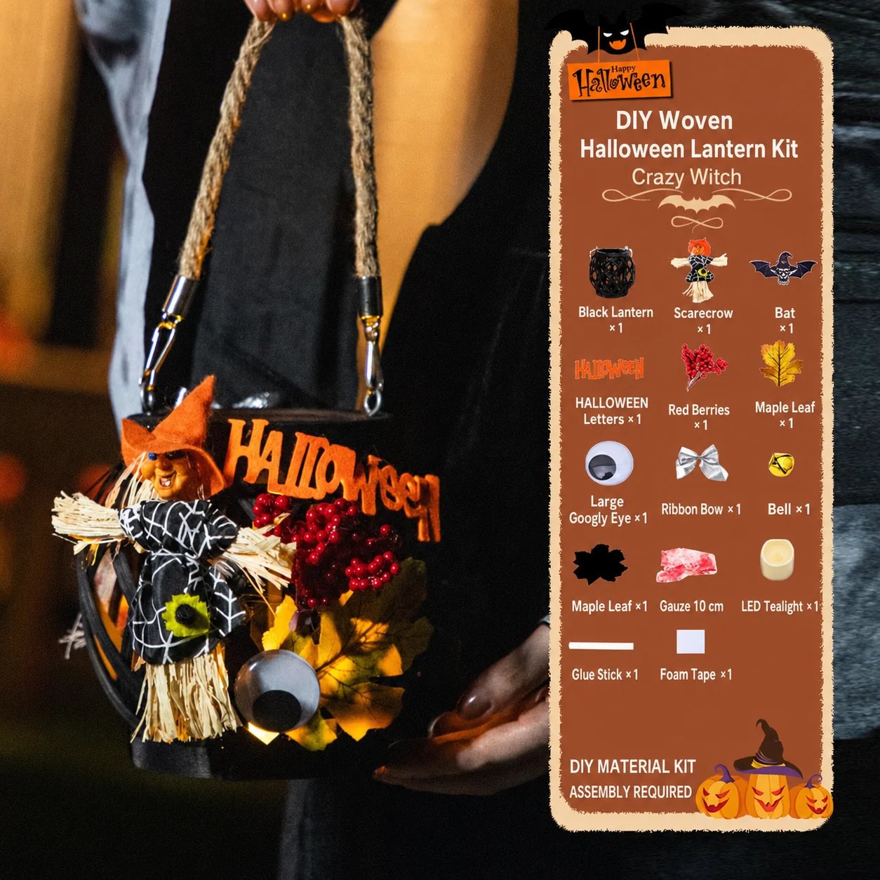 DIY Light Up Halloween Trick or Treat Basket Kit👻 Let Kids Create the Basket They’ll Proudly Carry on Halloween Night! ✨