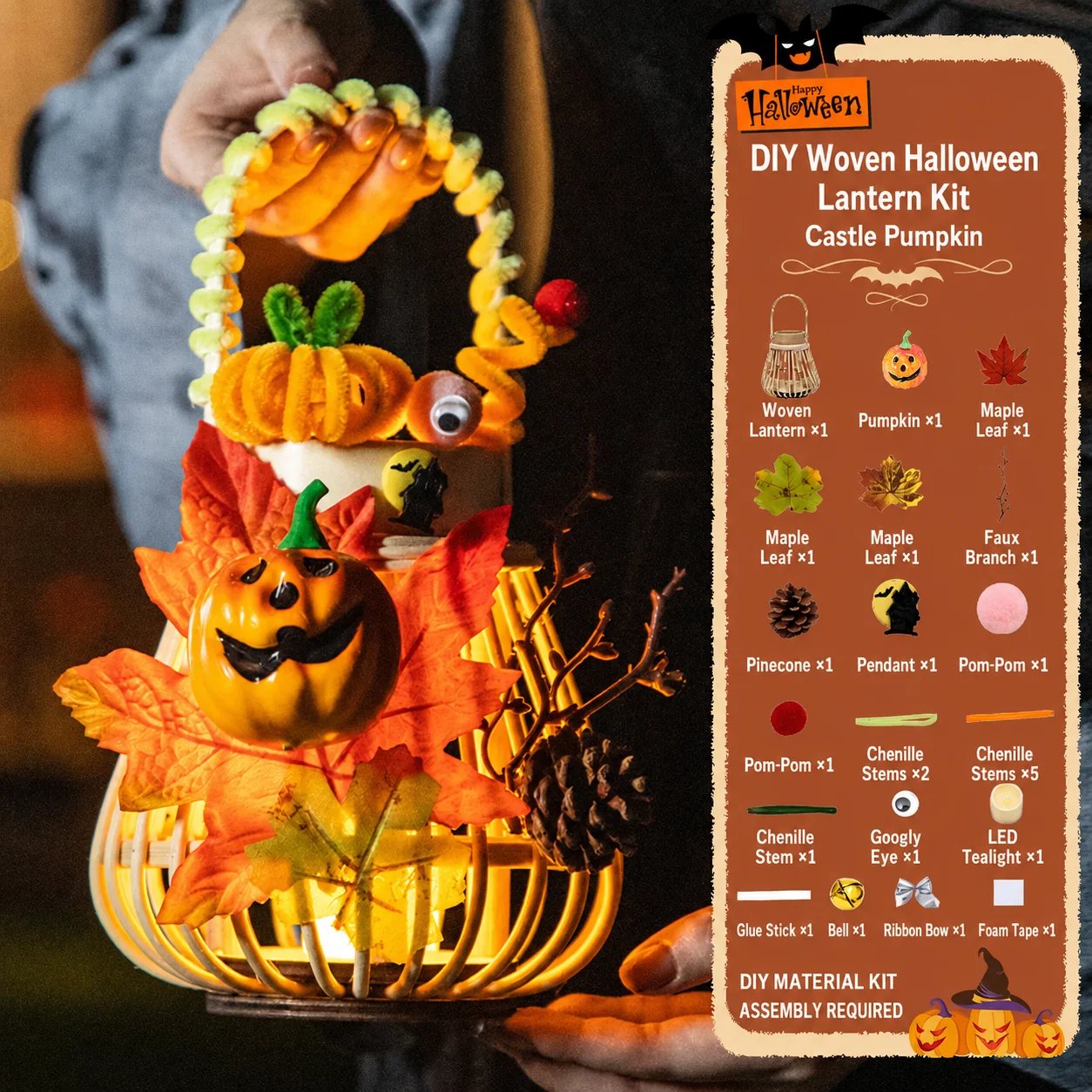DIY Light Up Halloween Trick or Treat Basket Kit👻 Let Kids Create the Basket They’ll Proudly Carry on Halloween Night! ✨