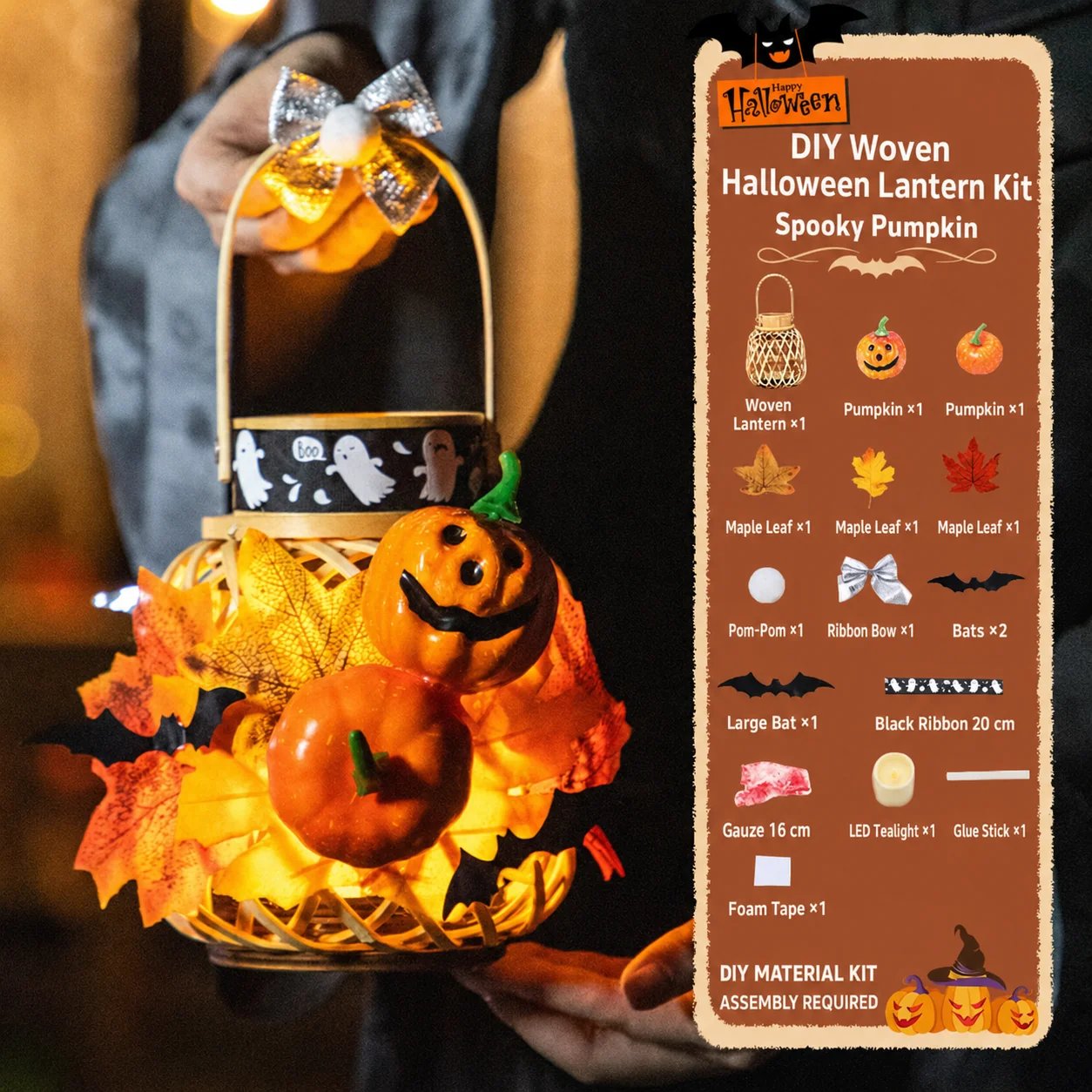 DIY Light Up Halloween Trick or Treat Basket Kit👻 Let Kids Create the Basket They’ll Proudly Carry on Halloween Night! ✨