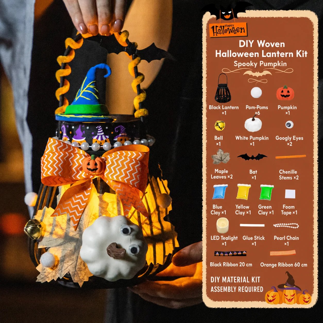 DIY Light Up Halloween Trick or Treat Basket Kit👻 Let Kids Create the Basket They’ll Proudly Carry on Halloween Night! ✨