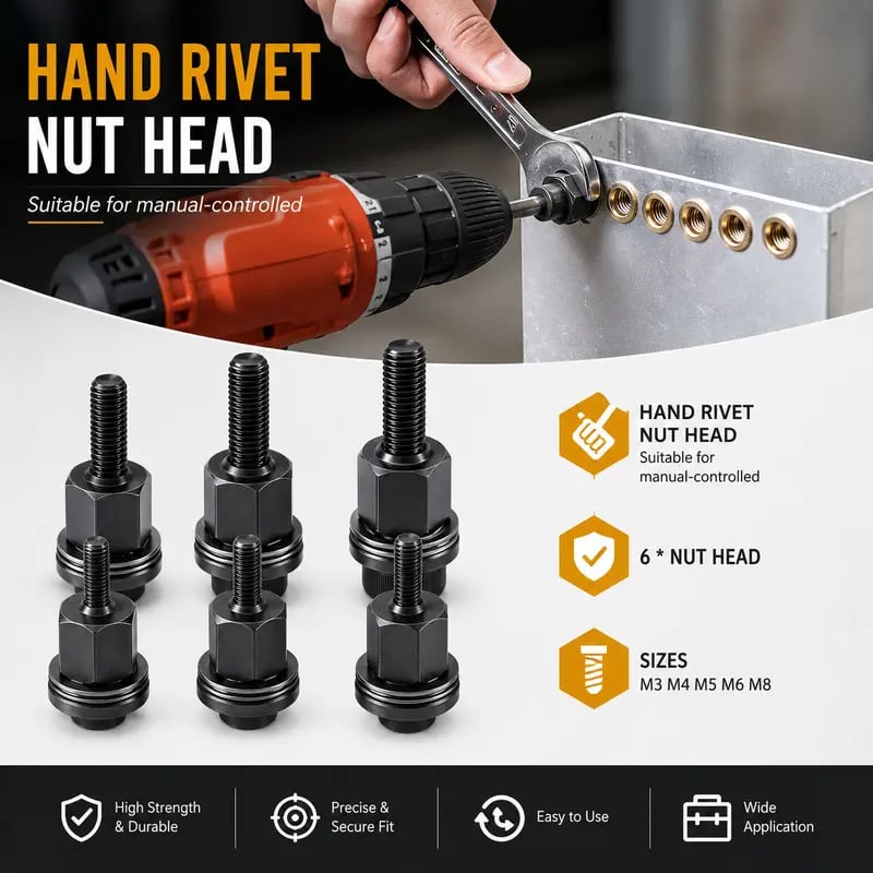Complete Drill-Powered Rivet Nut Kit – M3–M8 Threaded Insert Tool Set🔧 