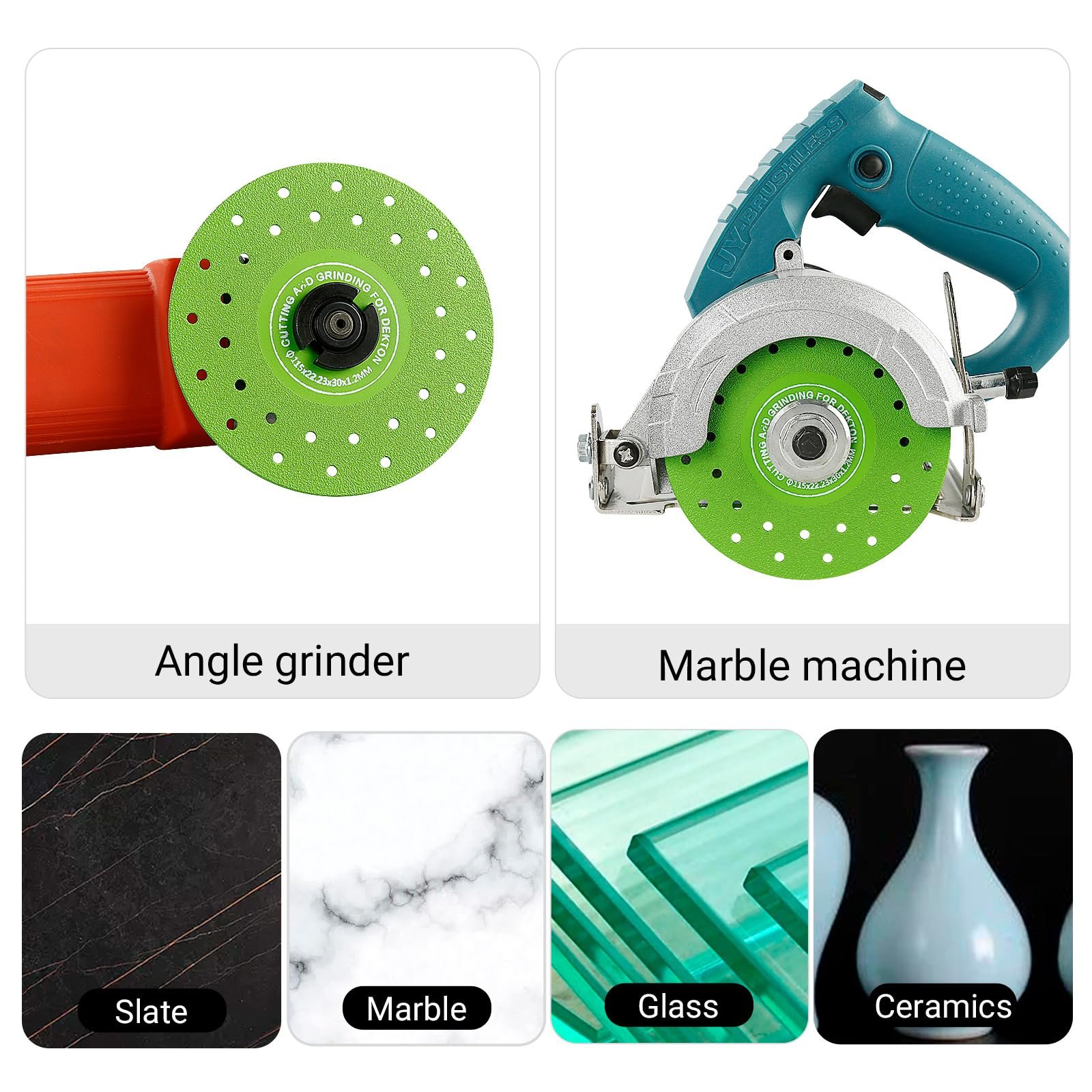 3PCS 115MM Ultra-Thin Vacuum Brazed Diamond Grinding Discs