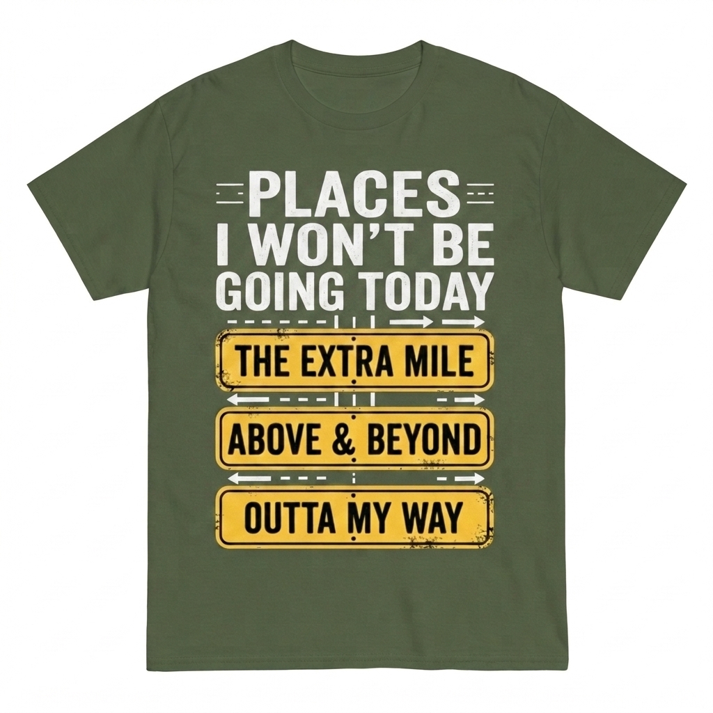 Places I Won't Be Going Today Funny Sarcastic Quote T-Shirt good graphic tees - Blcak / S