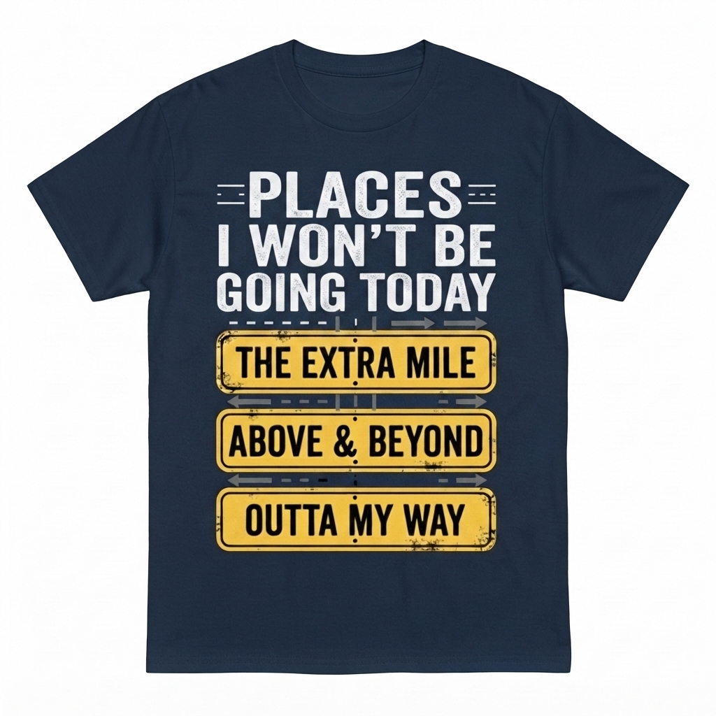 Places I Won't Be Going Today Funny Sarcastic Quote T-Shirt good graphic tees - Blcak / S