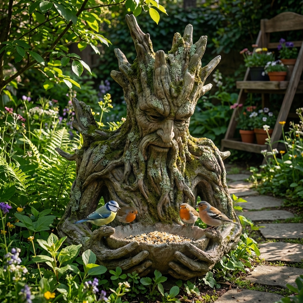 🌸The Quiet Offering A Tree-Integrated Bird Feeding Sculpture