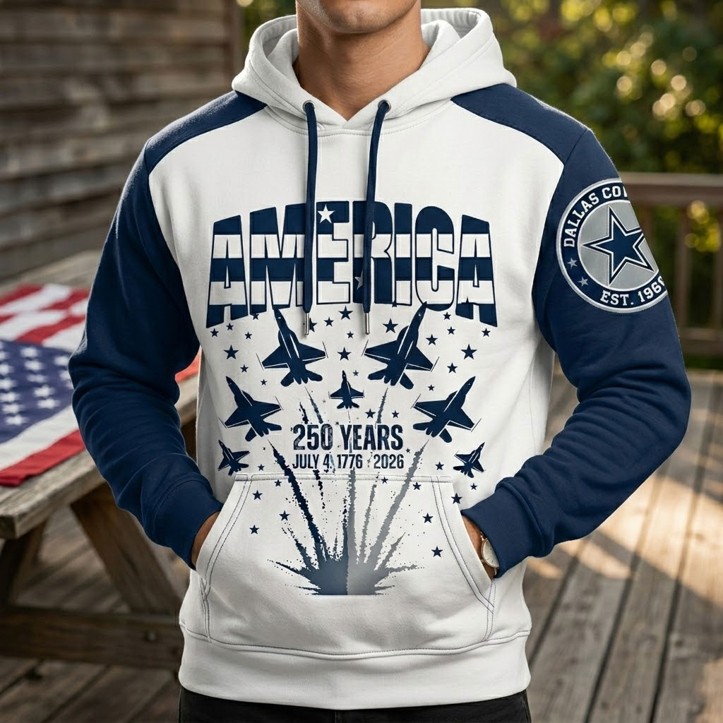 Dallas Cowboys US 250th Anniversary All Over Printed Hoodie Unisex Sizes
