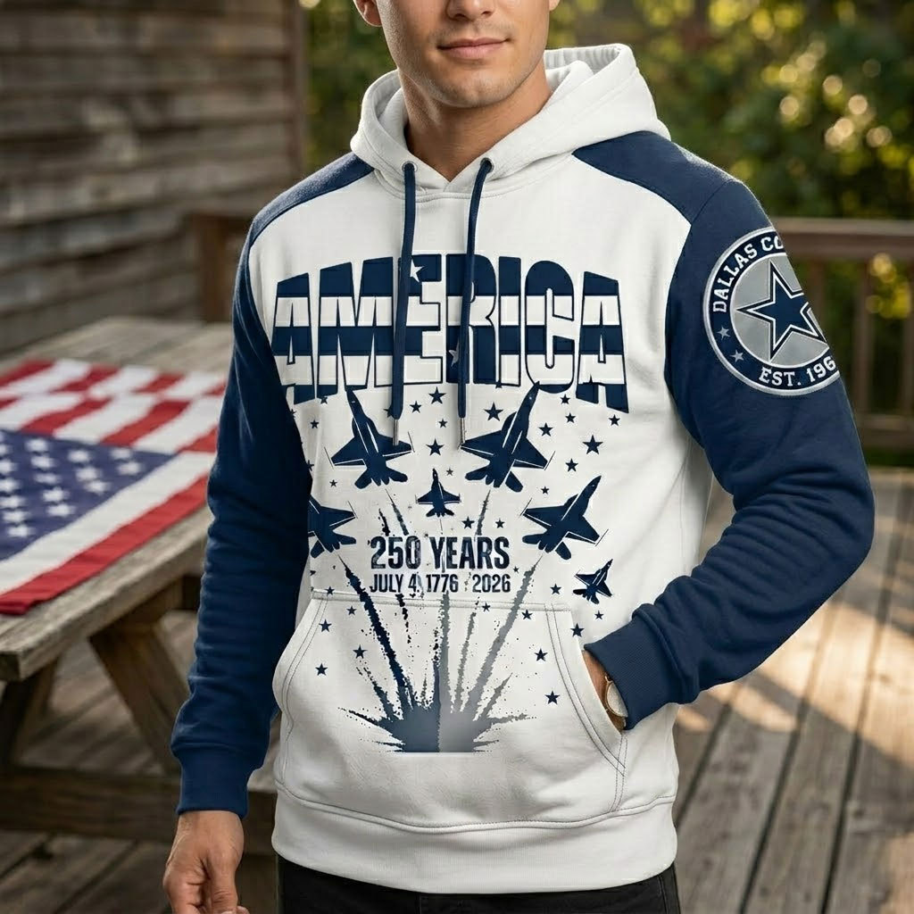 Dallas Cowboys US 250th Anniversary All Over Printed Hoodie Unisex Sizes
