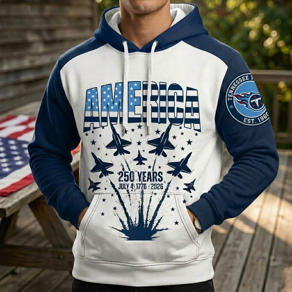 Tennessee Titans US 250th Anniversary All Over Printed Hoodie Unisex Sizes