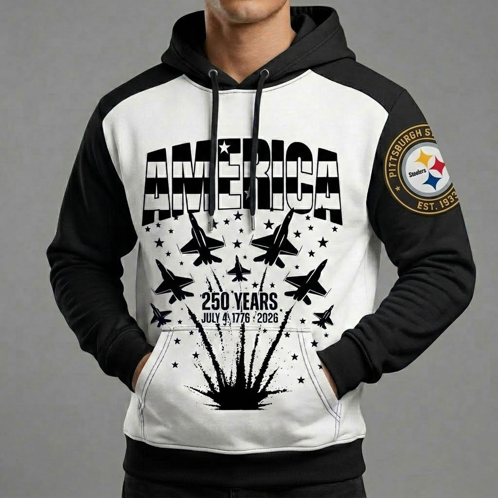 Pittsburgh Steelers US 250th Anniversary All Over Printed Hoodie Unisex Sizes