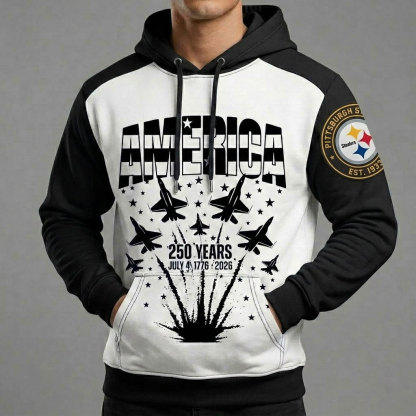 Pittsburgh Steelers US 250th Anniversary All Over Printed Hoodie Unisex Sizes