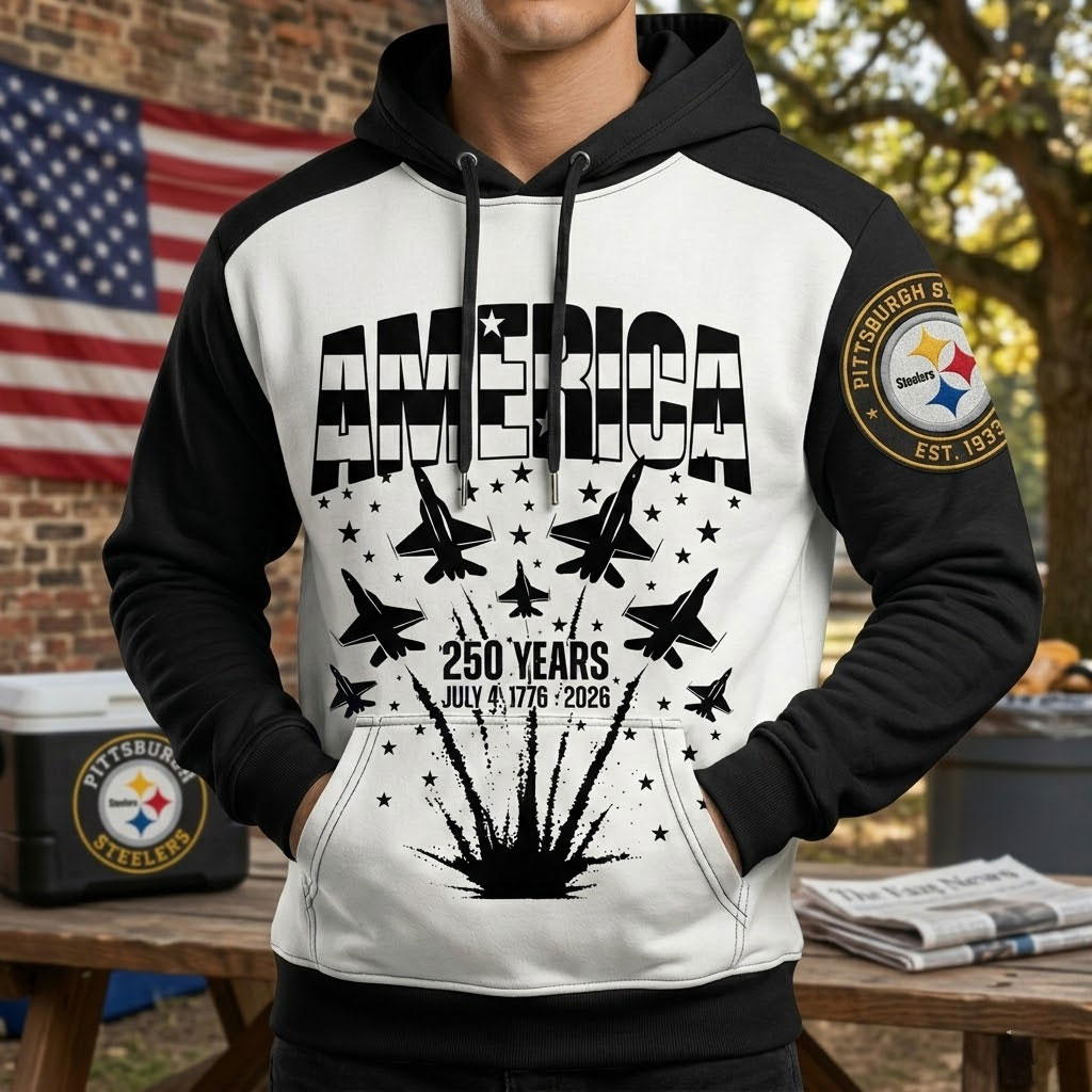 Pittsburgh Steelers US 250th Anniversary All Over Printed Hoodie Unisex Sizes