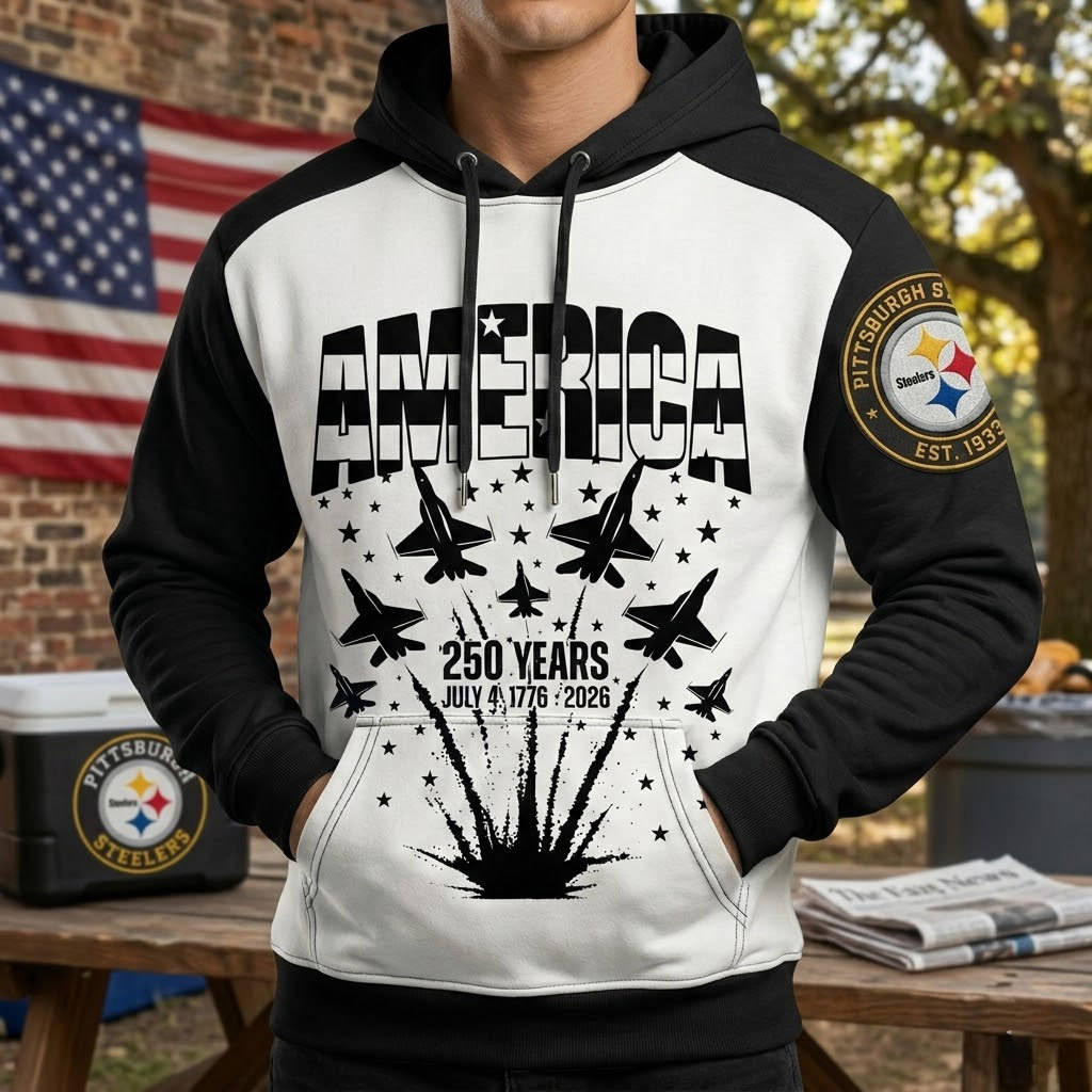 Pittsburgh Steelers US 250th Anniversary All Over Printed Hoodie Unisex Sizes