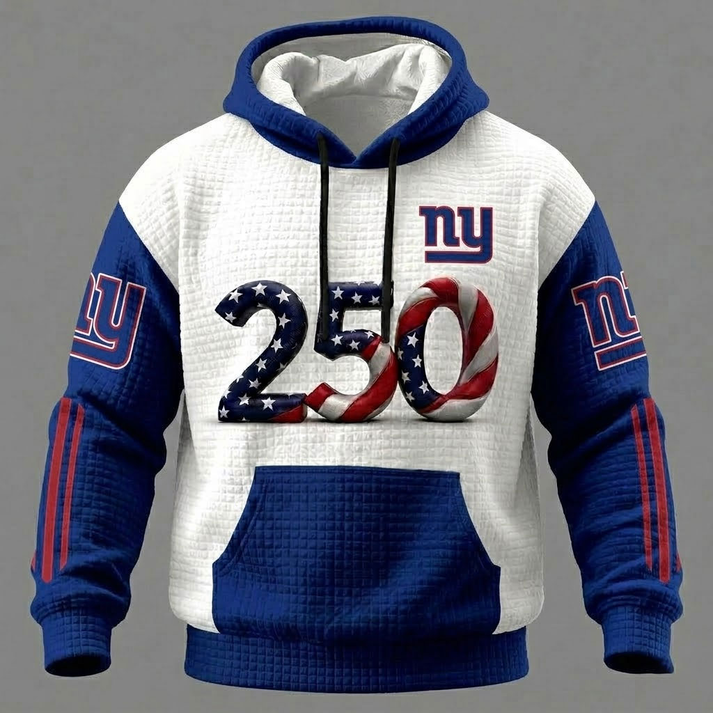 New York Giants Waffle Texture Strike Hoodie