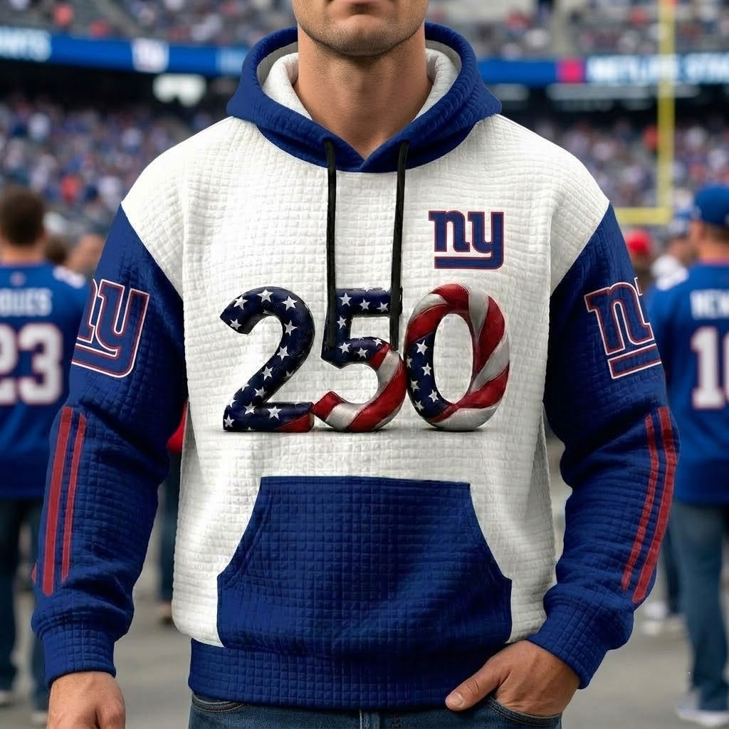 New York Giants Waffle Texture Strike Hoodie