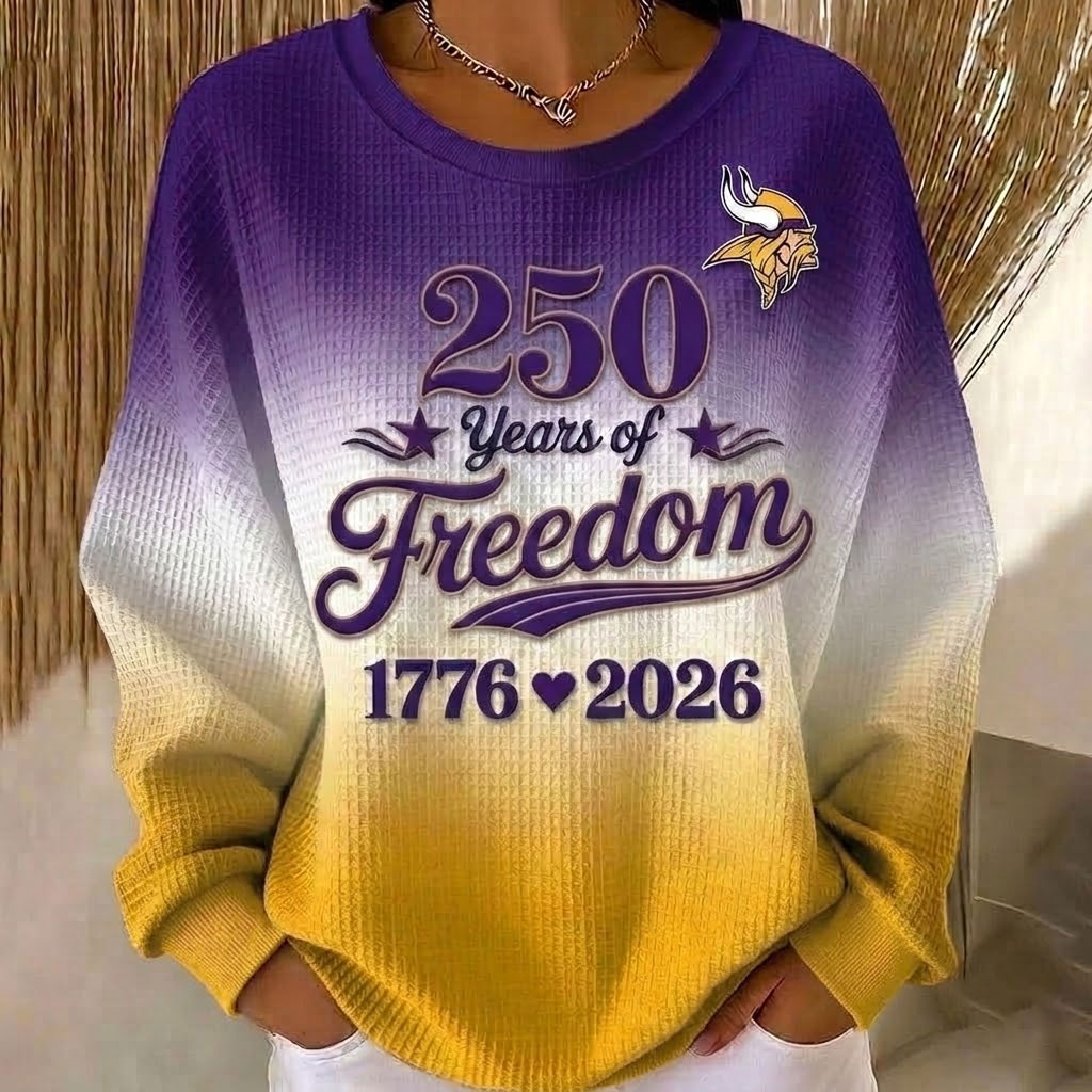 Minnesota Vikings US 250th Anniversary Long Sleeves Dynamic Knit Sweater