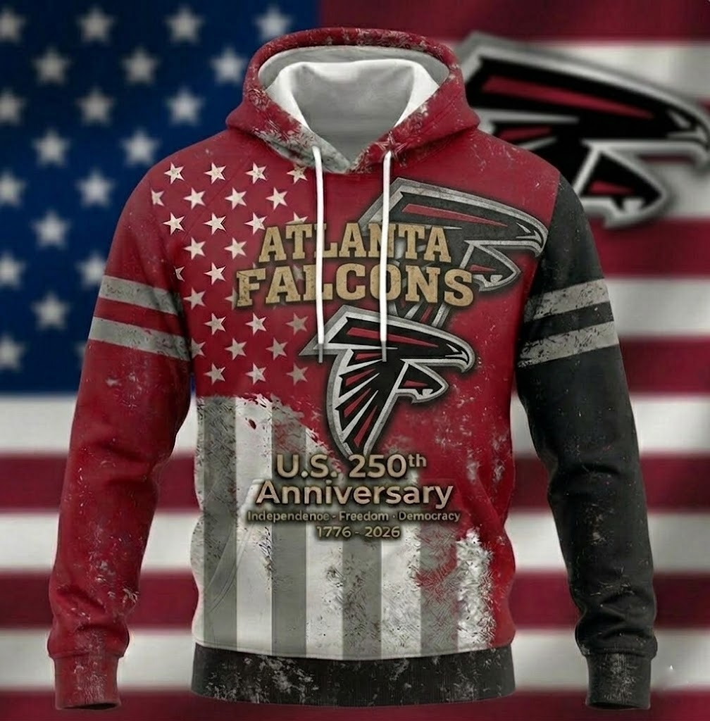 Atlanta Falcons US 250th Anniversary All Over Printed Hoodie Unisex Sizes