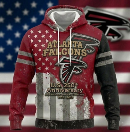 Atlanta Falcons US 250th Anniversary All Over Printed Hoodie Unisex Sizes