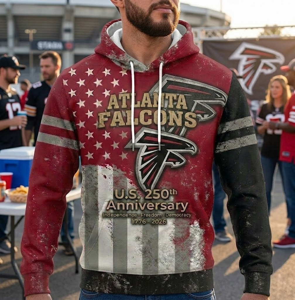 Atlanta Falcons US 250th Anniversary All Over Printed Hoodie Unisex Sizes