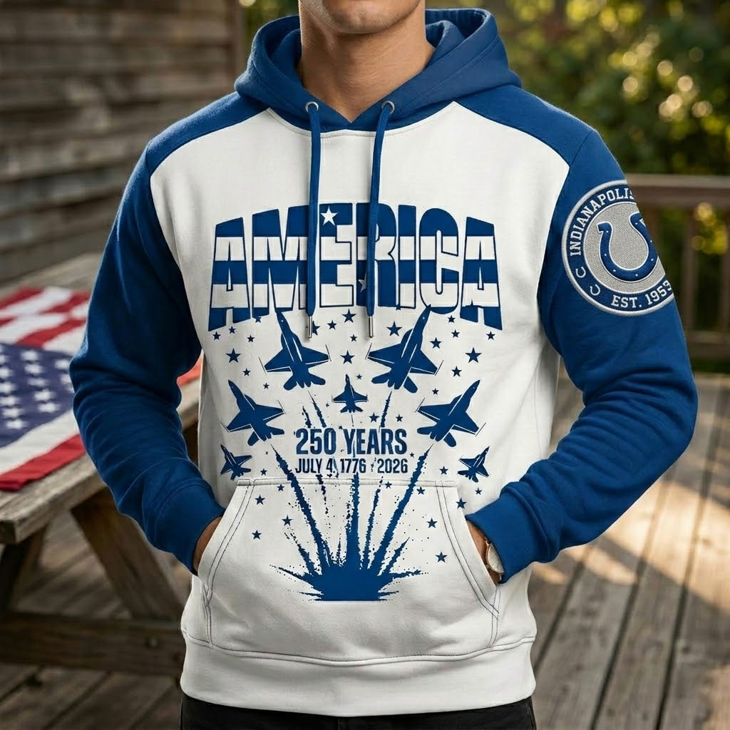 Indianapolis Colts US 250th Anniversary All Over Printed Hoodie Unisex Sizes