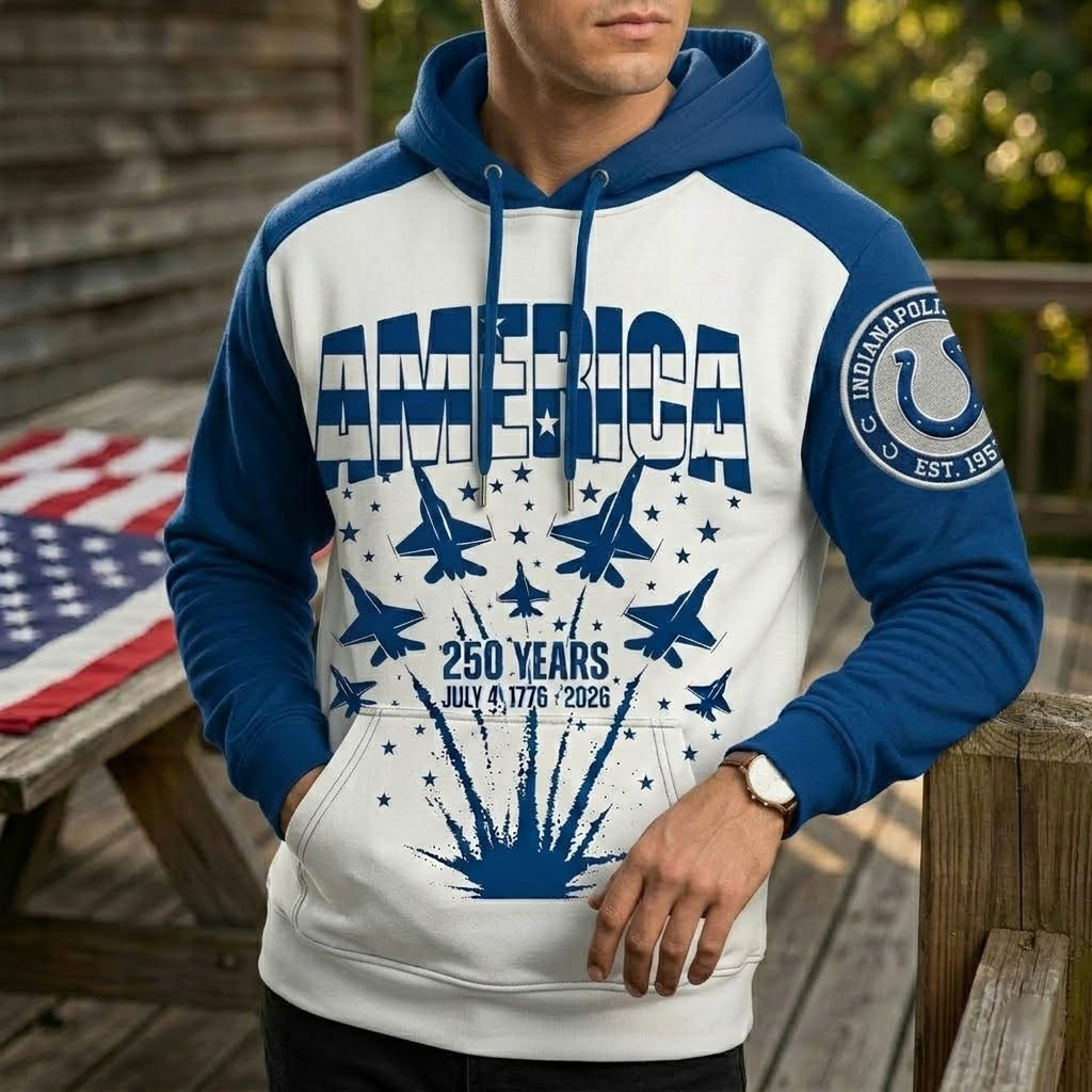 Indianapolis Colts US 250th Anniversary All Over Printed Hoodie Unisex Sizes