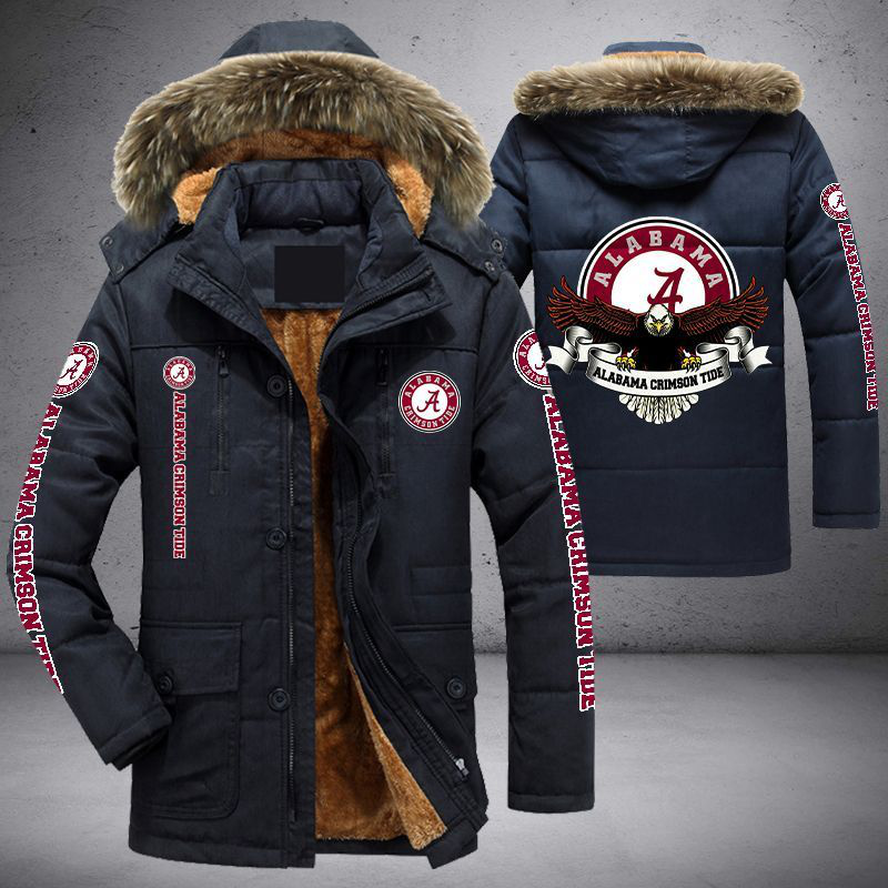 Alabama Crimson Tide New 2 Colors Limited Edition Warm Parka Jacket With Fur Hood For Winter