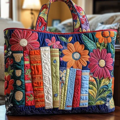 Book Lovers 3D Printed Quilted Tote Bag 