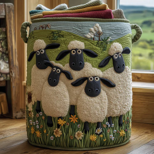 Funny Sheeps Limted Edition Quilted Laundry Basket