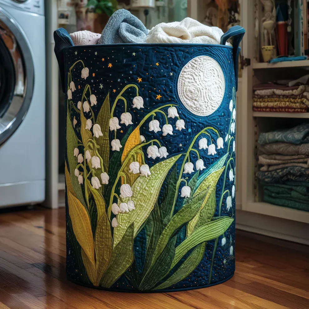 Midnight Flowers Limted Edition Quilted Laundry Basket