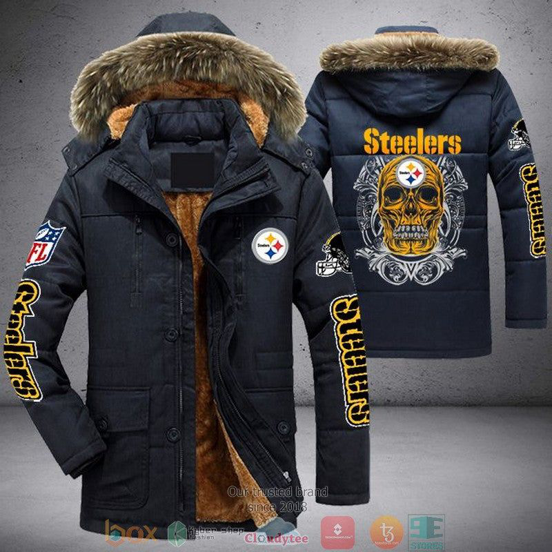 Pittsburgh Steelers Skull Face New 2 Colors Limited Edition Warm Parka