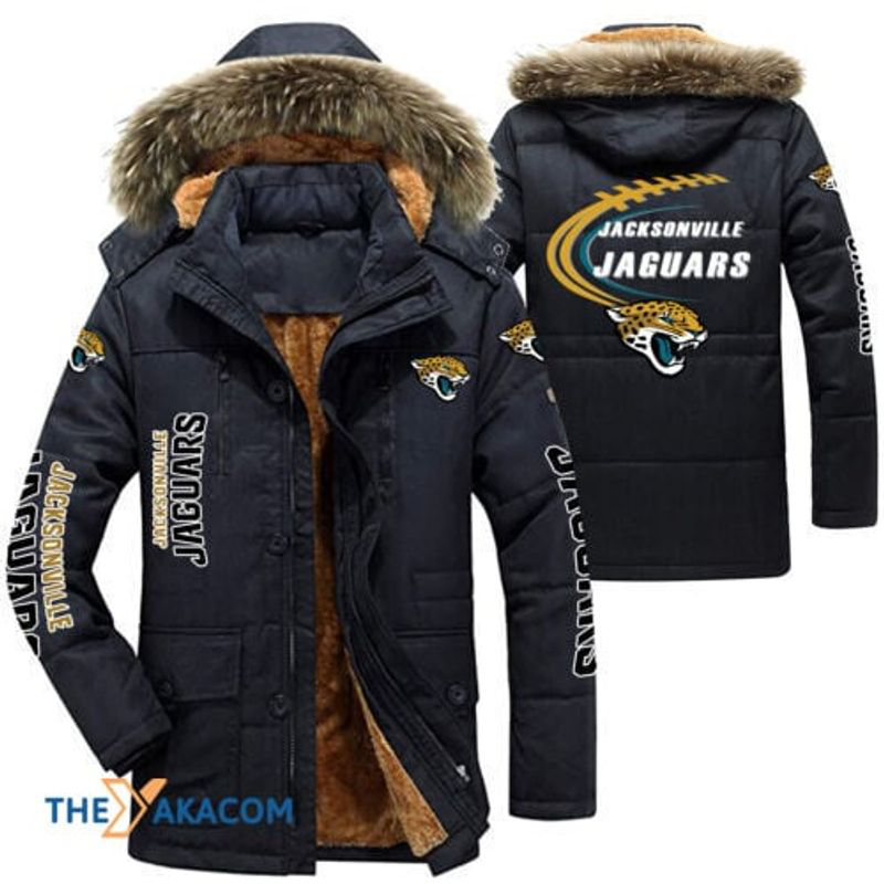 Jacksonville Jaguars New 2 Colors Limited Edition Warm Parka Jacket With Fur Hood For Winter GTS013023