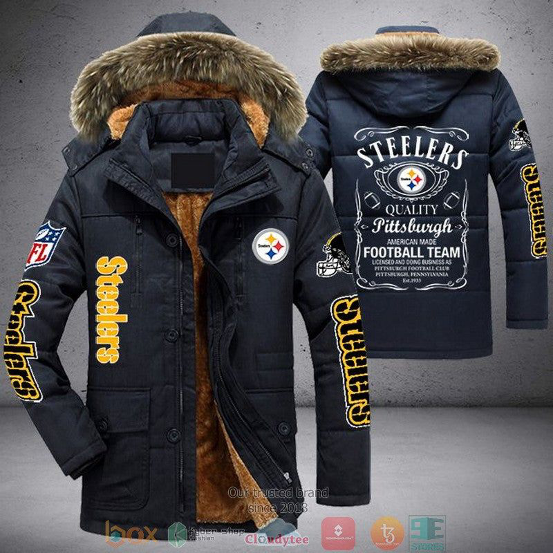 Pittsburgh Steelers New 2 Colors Limited Edition Warm Parka Jacket With Fur Hood For Winter GTS010650