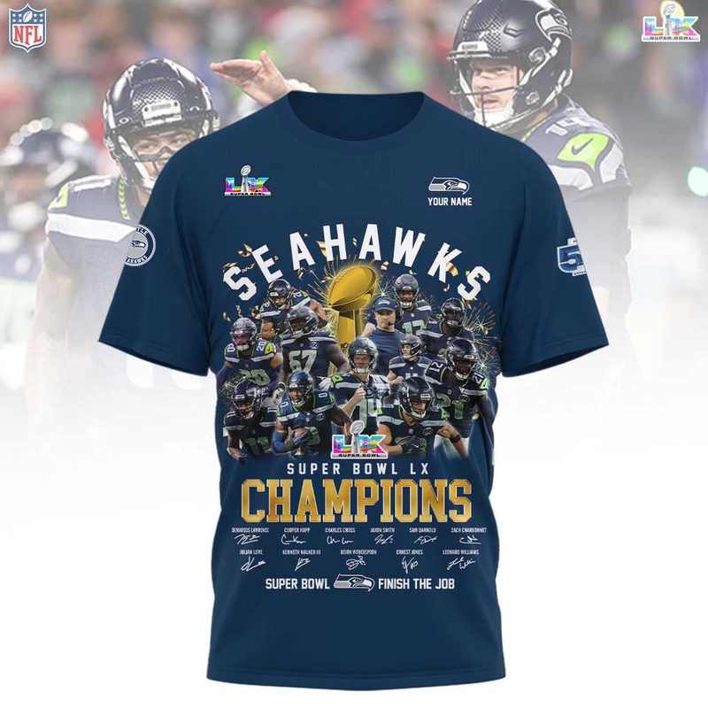 Seattle Seahawks Super Bowl LX 2026 T-shirt