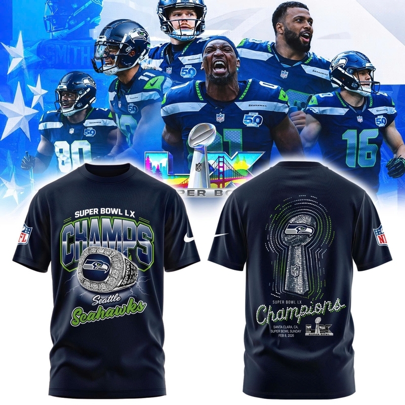 Seattle Seahawks Super Bowl LX 2026 T-shirt