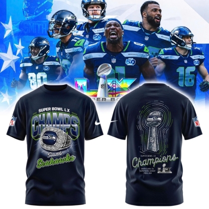 Seattle Seahawks Super Bowl LX 2026 T-shirt
