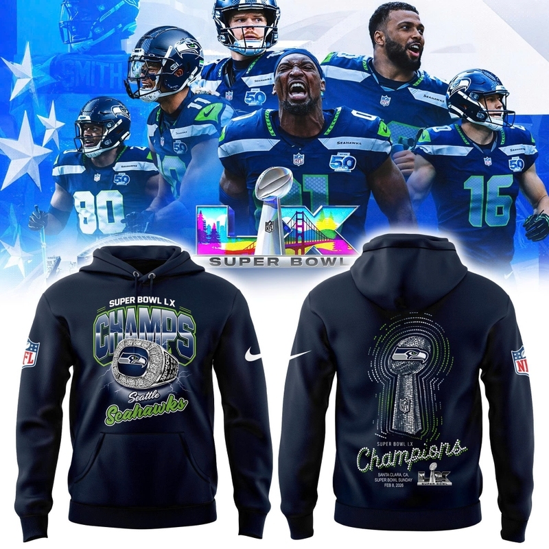 Seattle Seahawks Super Bowl LX 2026 Unisex Hoodie