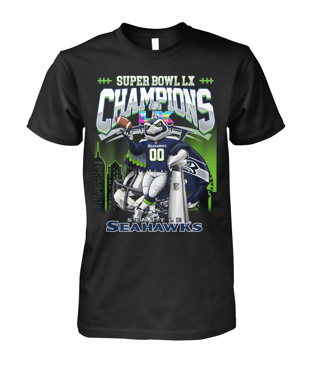 Seattle Seahawks Super Bowl LX 2026 T-shirt 2D