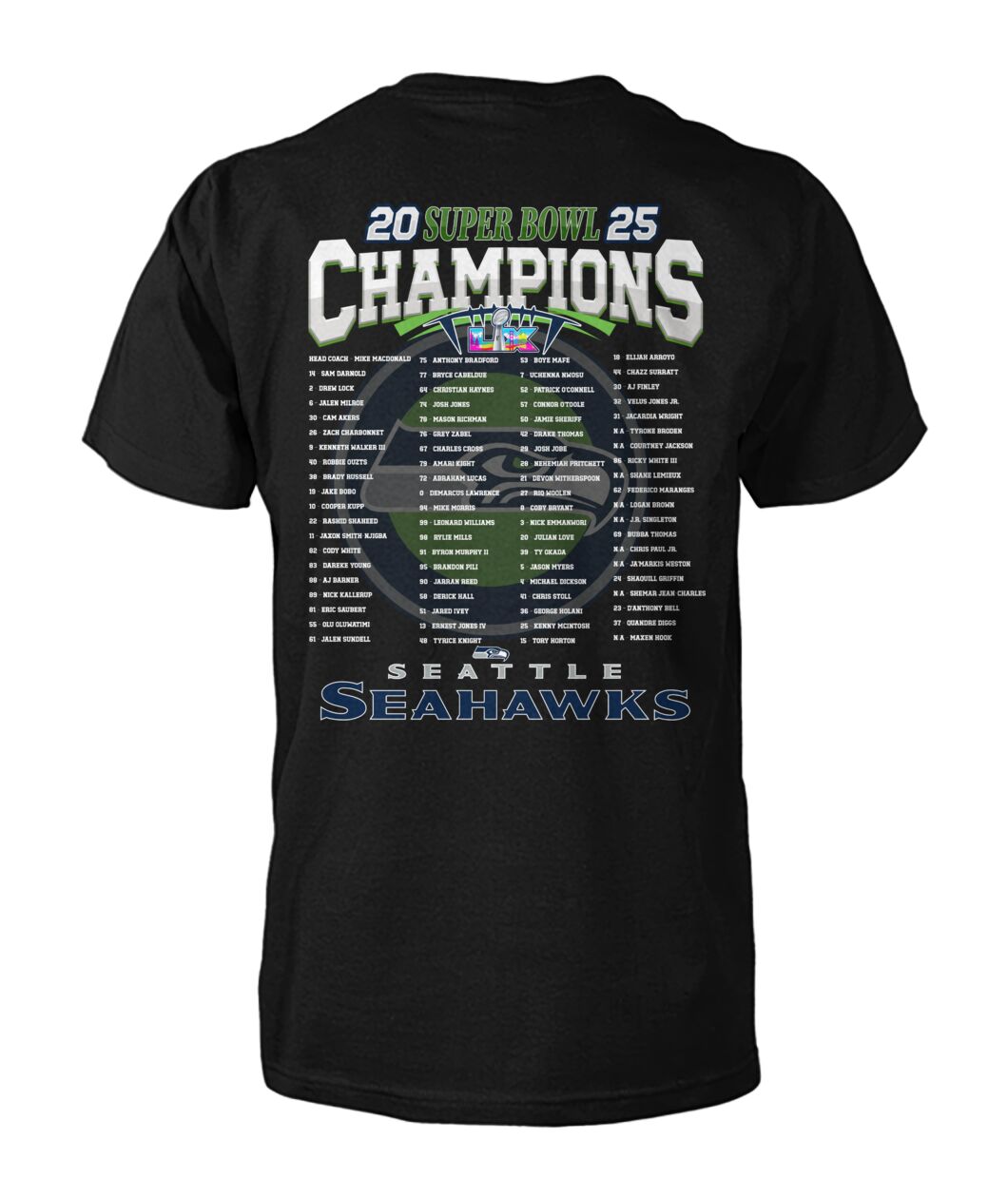 Seattle Seahawks Super Bowl LX 2026 T-shirt 2D