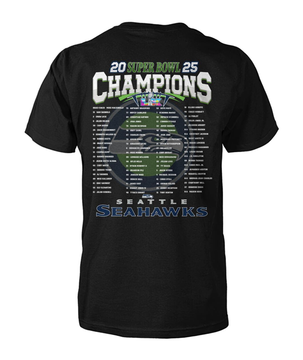 Seattle Seahawks Super Bowl LX 2026 T-shirt 2D