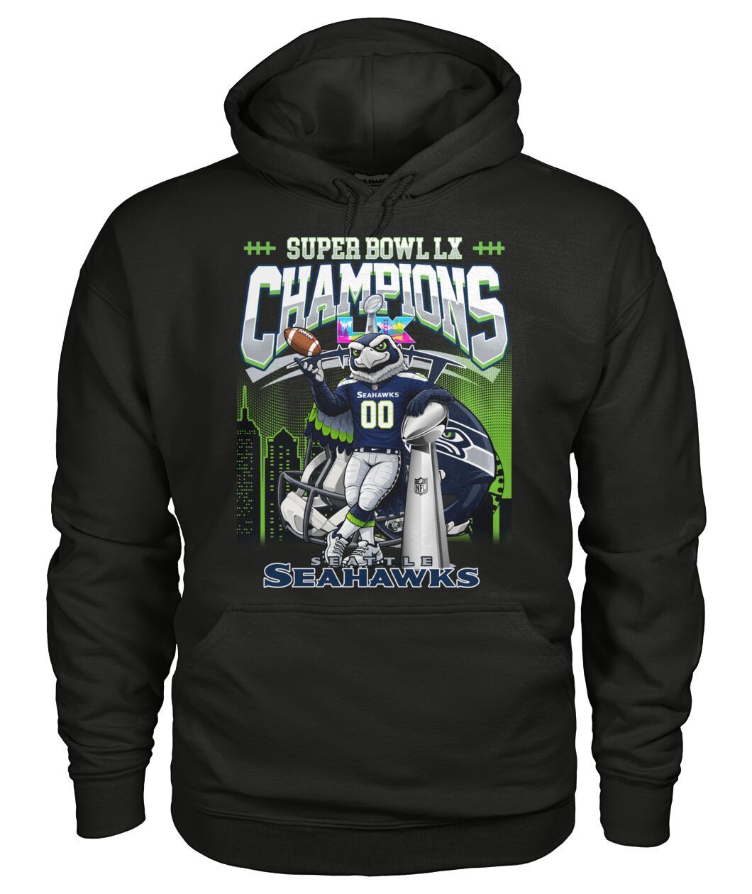 Seattle Seahawks Super Bowl LX 2026 T-shirt 2D