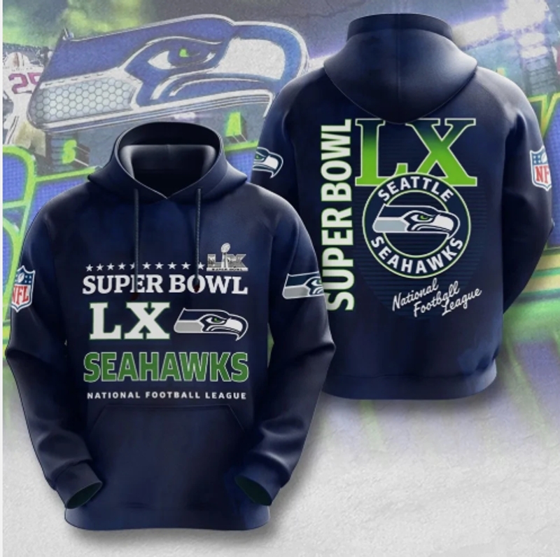 Seattle Seahawks Super Bowl LX 2026 Unisex Hoodie