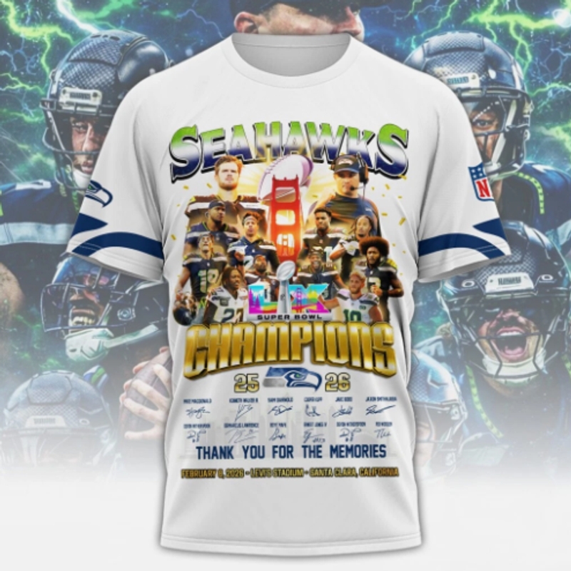 Seattle Seahawks Super Bowl LX 2026 T-shirt
