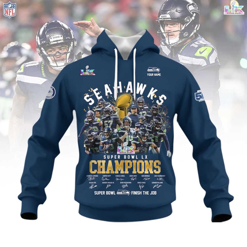Seattle Seahawks Super Bowl LX 2026 Unisex Hoodie